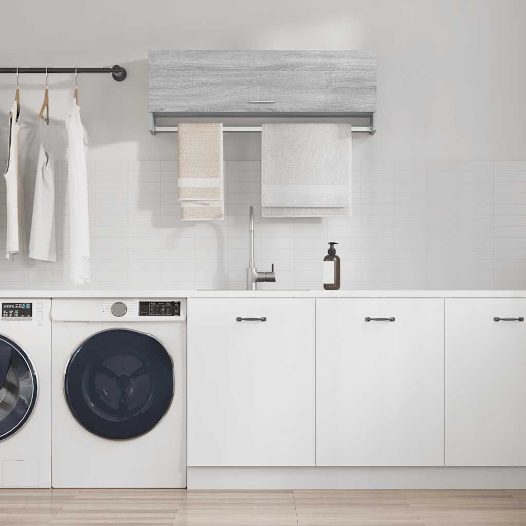 815214 vidaXL Wardrobe Grey Sonoma 100x32,5x35 cm Engineered Wood 1