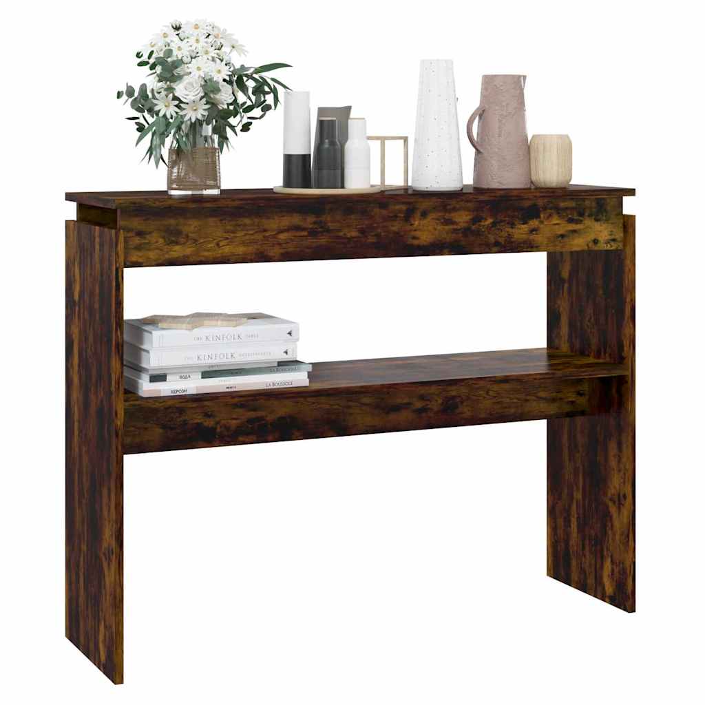 815219 vidaXL Console Table Smoked Oak 102x30x80 cm Engineered Wood 5