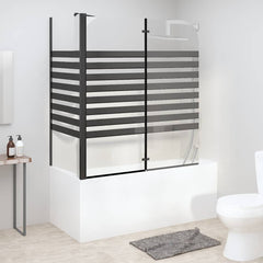 Bath Enclosure 120x68x130 cm Tempered Glass Black stripe