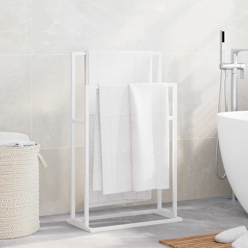 vidaXL Towel Rack | White | Iron | Industrial | Towel Rack | Rectangular 3