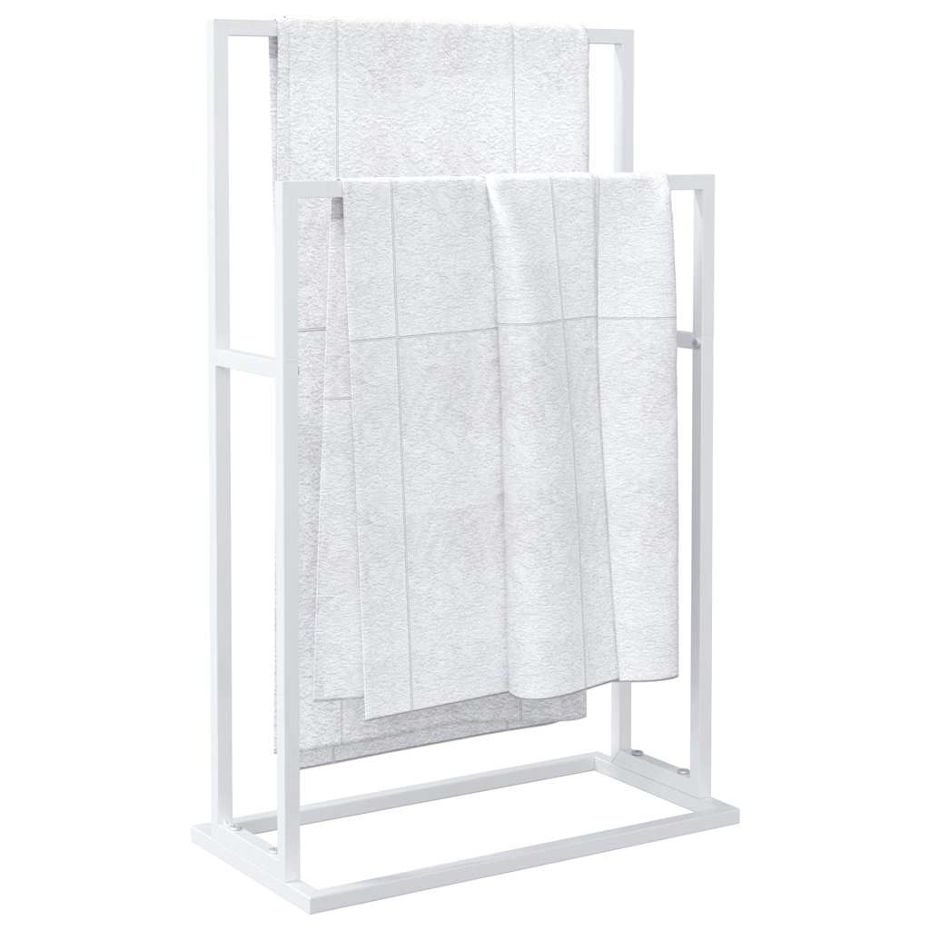 vidaXL Towel Rack | White | Iron | Industrial | Towel Rack | Rectangular 4