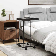 vidaXL Side Table with Wheels Black 40x30x63.5 cm Engineered Wood 3