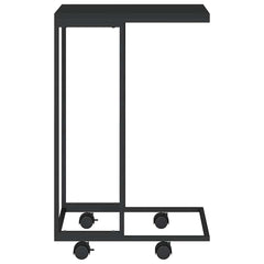 vidaXL Side Table with Wheels Black 40x30x63.5 cm Engineered Wood 4