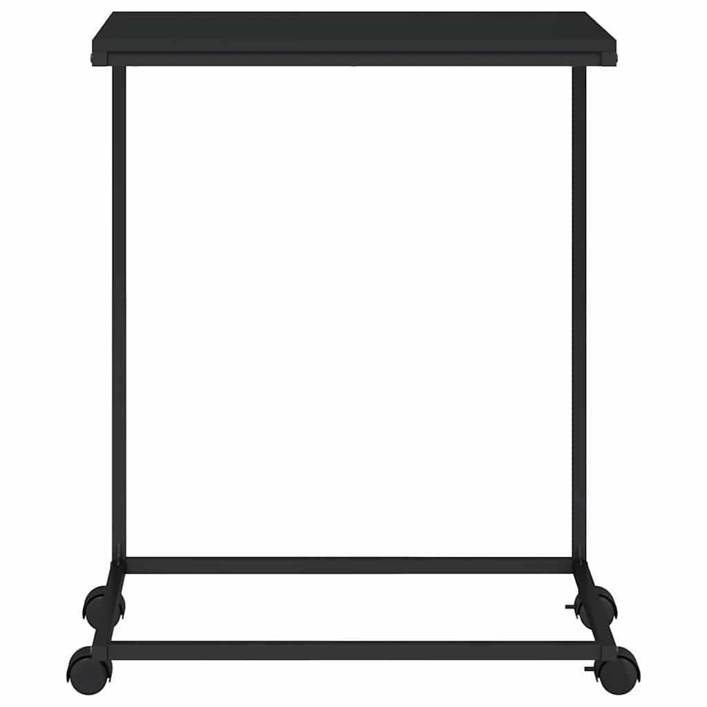 vidaXL Side Table with Wheels Black 55x35x70 cm Engineered Wood 4