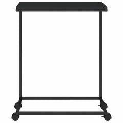 vidaXL Side Table with Wheels Black 55x35x70 cm Engineered Wood 4