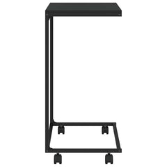 vidaXL Side Table with Wheels Black 55x35x70 cm Engineered Wood 5