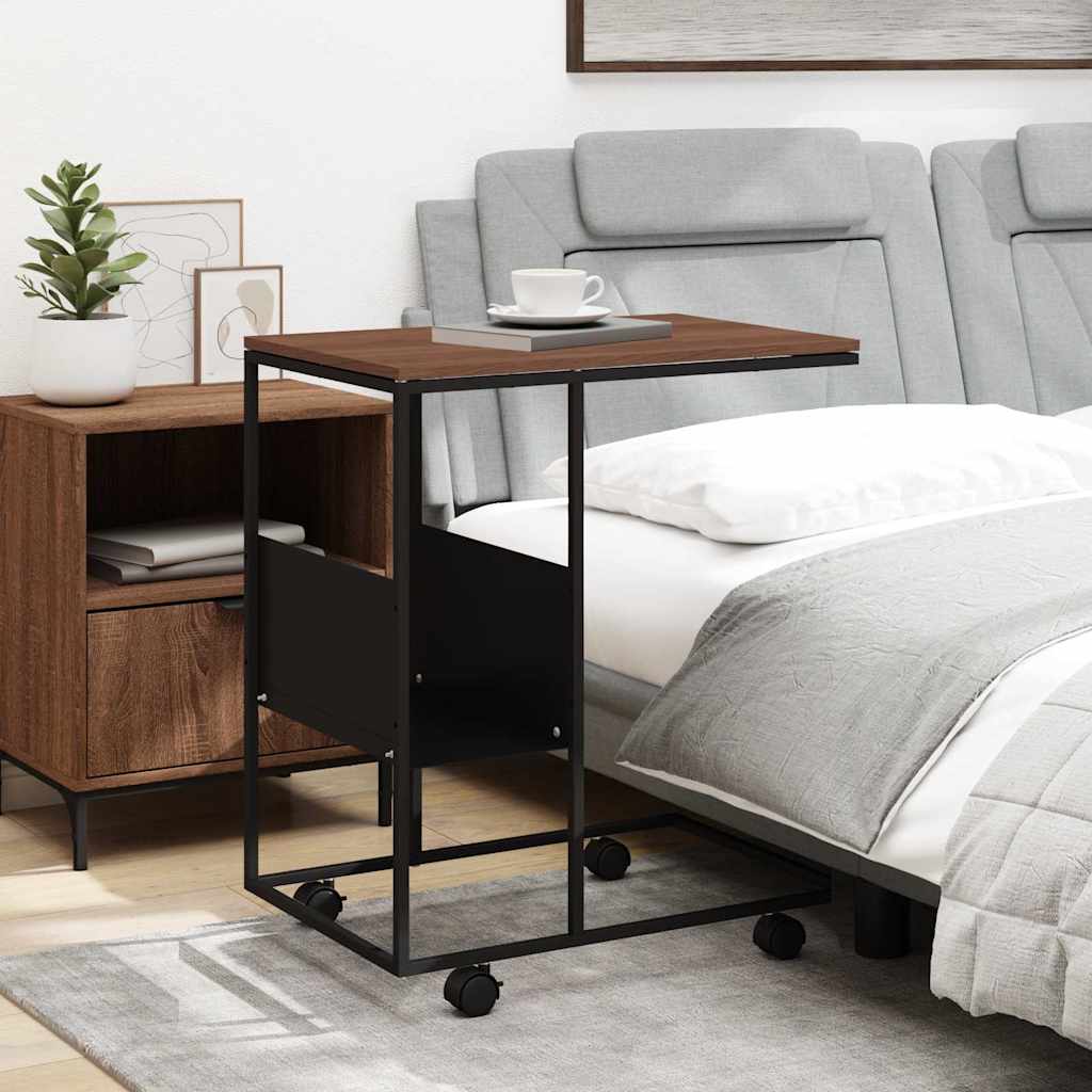 vidaXL Side Table | Black and Brown | Engineered wood and iron | Standard 3