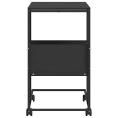 vidaXL Side Table with Wheels Black 55x36x63.5 cm Engineered Wood 5