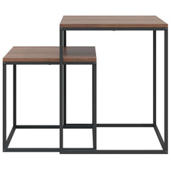 vidaXL Coffee Table Set | Set of 2 | Black and brown | Engineered wood and iron 4