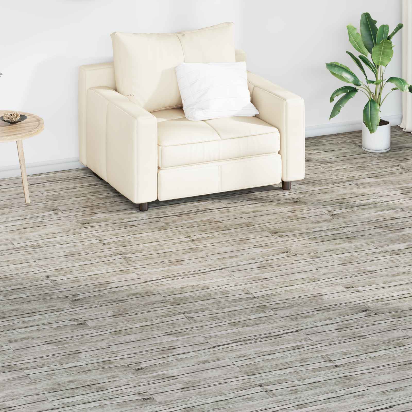vidaXL Flooring Planks Oak washed 2.51 m² 18 pcs PVC 1