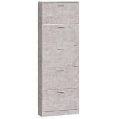 vidaXL Shoe Cabinet Concrete Grey 59x17x169 cm Engineered Wood 2