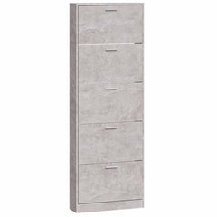 Shoe Cabinet 59x17x169 cm Engineered Wood Height 169 cm Concrete grey