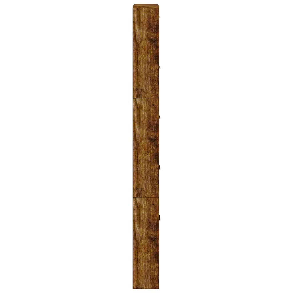 vidaXL Shoe Cabinet Smoked Oak 59x17x169 cm Engineered Wood 5