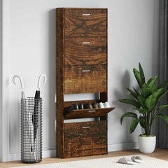 Shoe Cabinet 59x17x169 cm Engineered Wood Height 169 cm Smoked oak