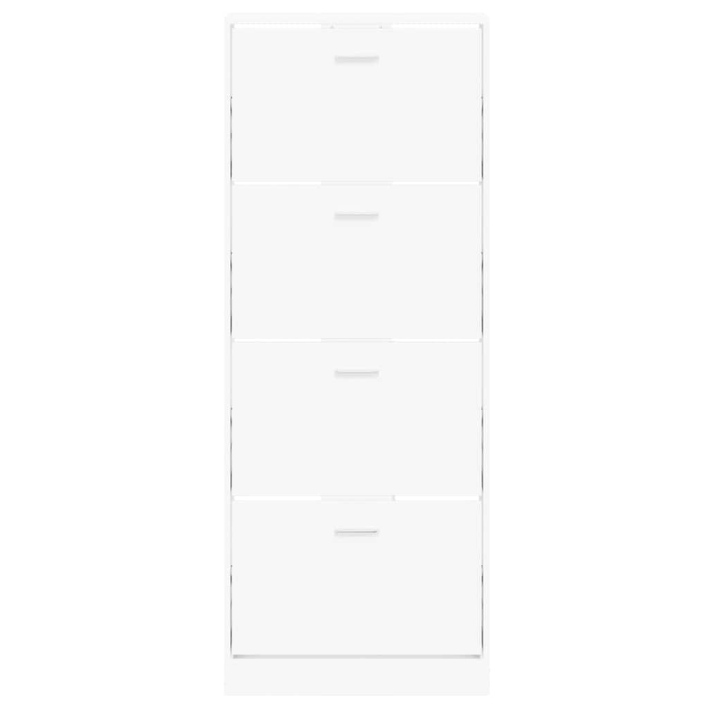 vidaXL Shoe Cabinet White 59x17x150 cm Engineered Wood 4