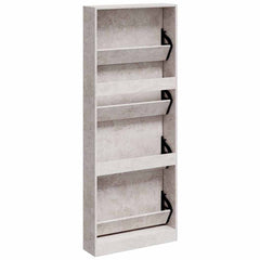 vidaXL Shoe Cabinet Concrete Grey 59x17x150 cm Engineered Wood 6