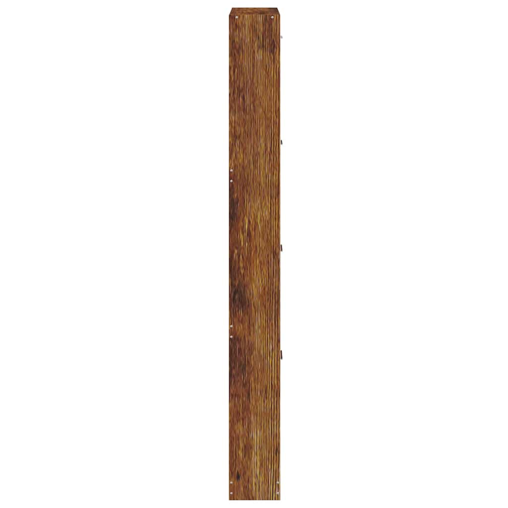 vidaXL Shoe Cabinet Smoked Oak 59x17x150 cm Engineered Wood 5