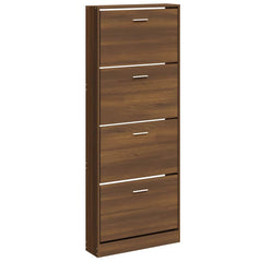 vidaXL Shoe Cabinet Brown Oak 59x17x150 cm Engineered Wood 2