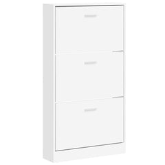 vidaXL Shoe Cabinet White 59x17x108 cm Engineered Wood 2
