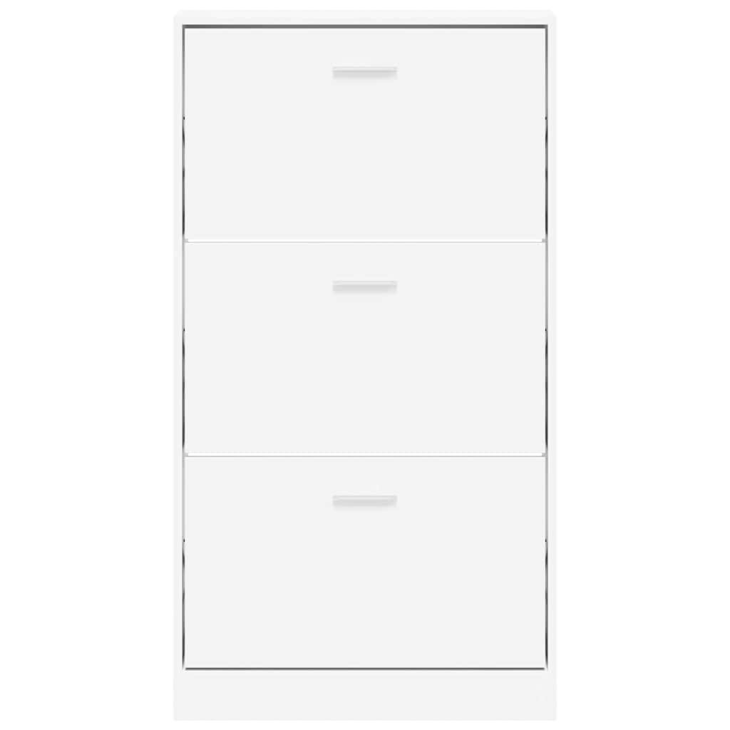 vidaXL Shoe Cabinet White 59x17x108 cm Engineered Wood 4