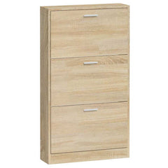 vidaXL Shoe Cabinet Oak 59x17x108 cm Engineered Wood 5