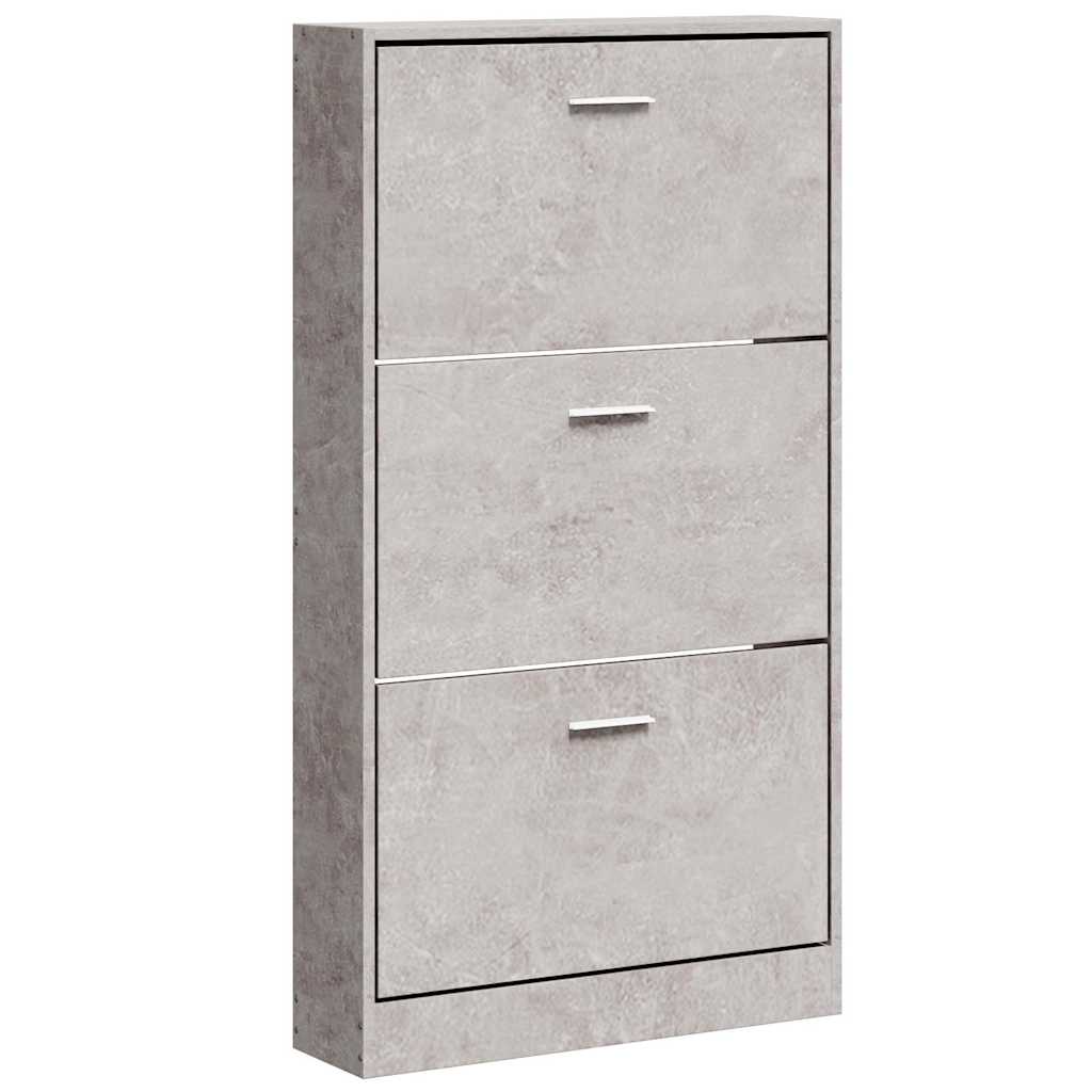 vidaXL Shoe Cabinet Concrete Grey 59x17x108 cm Engineered Wood 2