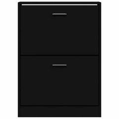 vidaXL Shoe Cabinet Black 59x17x81 cm Engineered Wood 4