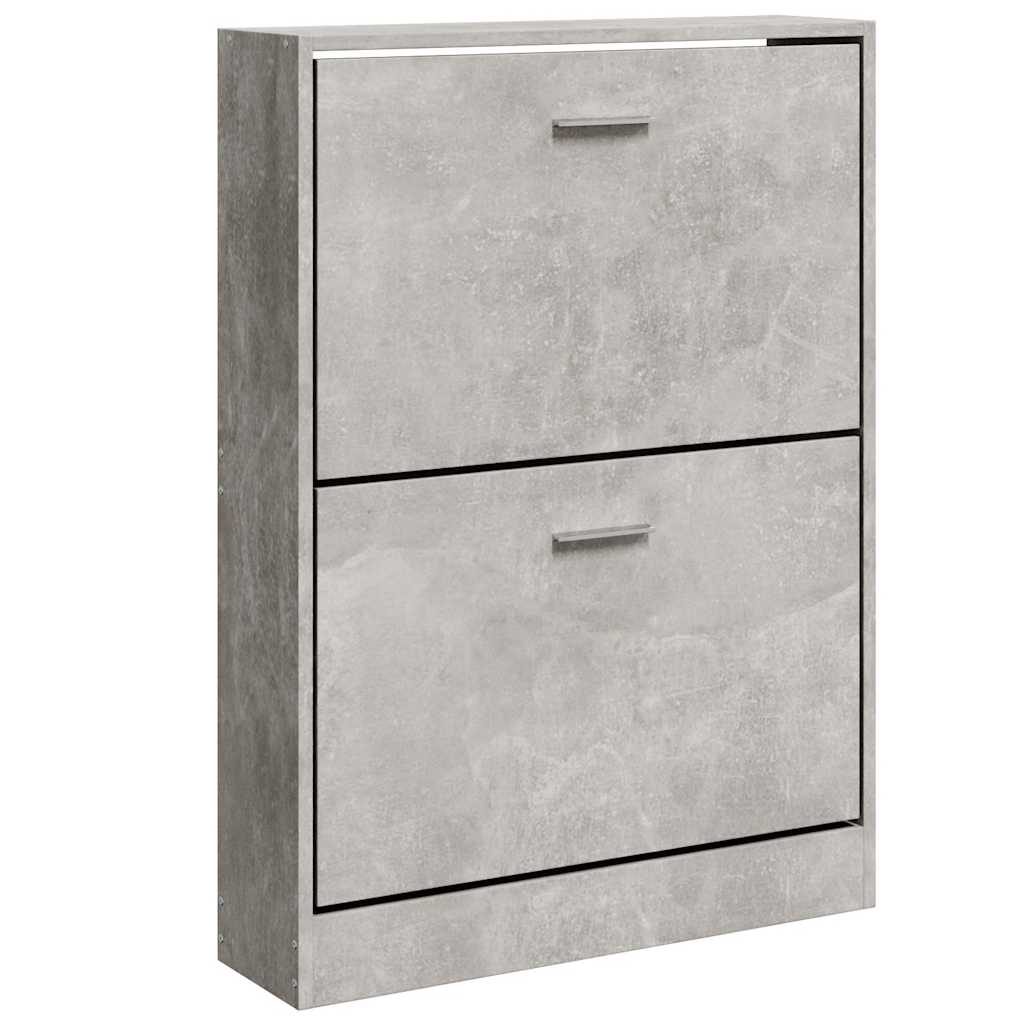 vidaXL Shoe Cabinet Concrete Grey 59x17x81 cm Engineered Wood 2