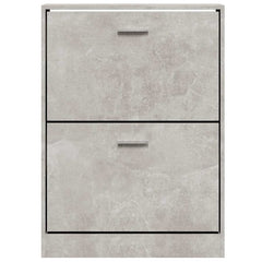 vidaXL Shoe Cabinet Concrete Grey 59x17x81 cm Engineered Wood 4
