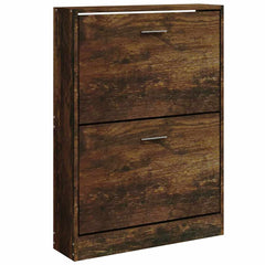vidaXL Shoe Cabinet Smoked Oak 59x17x81 cm Engineered Wood 2