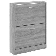 vidaXL Shoe Cabinet Grey Sonoma 59x17x81 cm Engineered Wood 4