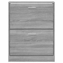 vidaXL Shoe Cabinet Grey Sonoma 59x17x81 cm Engineered Wood 5