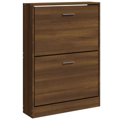 vidaXL Shoe Cabinet Brown Oak 59x17x81 cm Engineered Wood 2