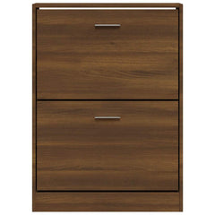 vidaXL Shoe Cabinet Brown Oak 59x17x81 cm Engineered Wood 4