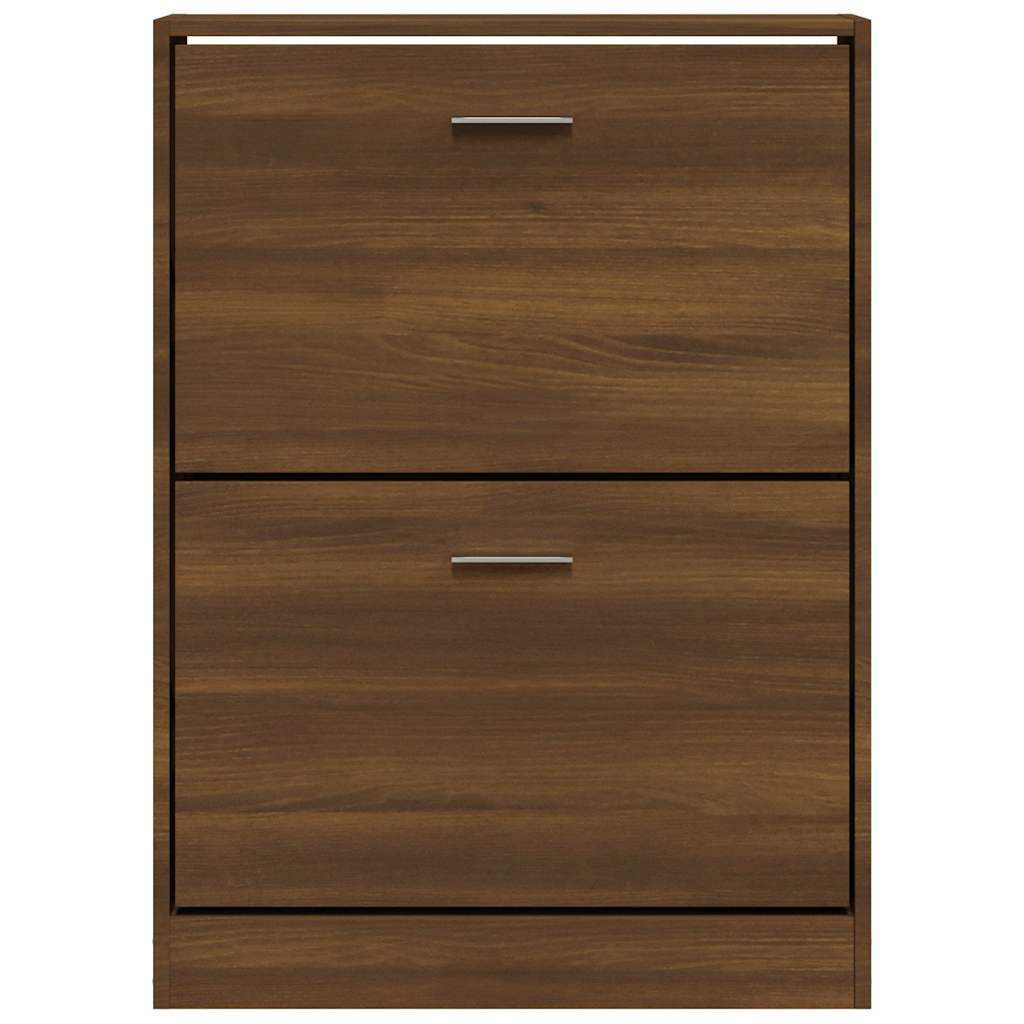 vidaXL Shoe Cabinet Brown Oak 59x17x81 cm Engineered Wood 4