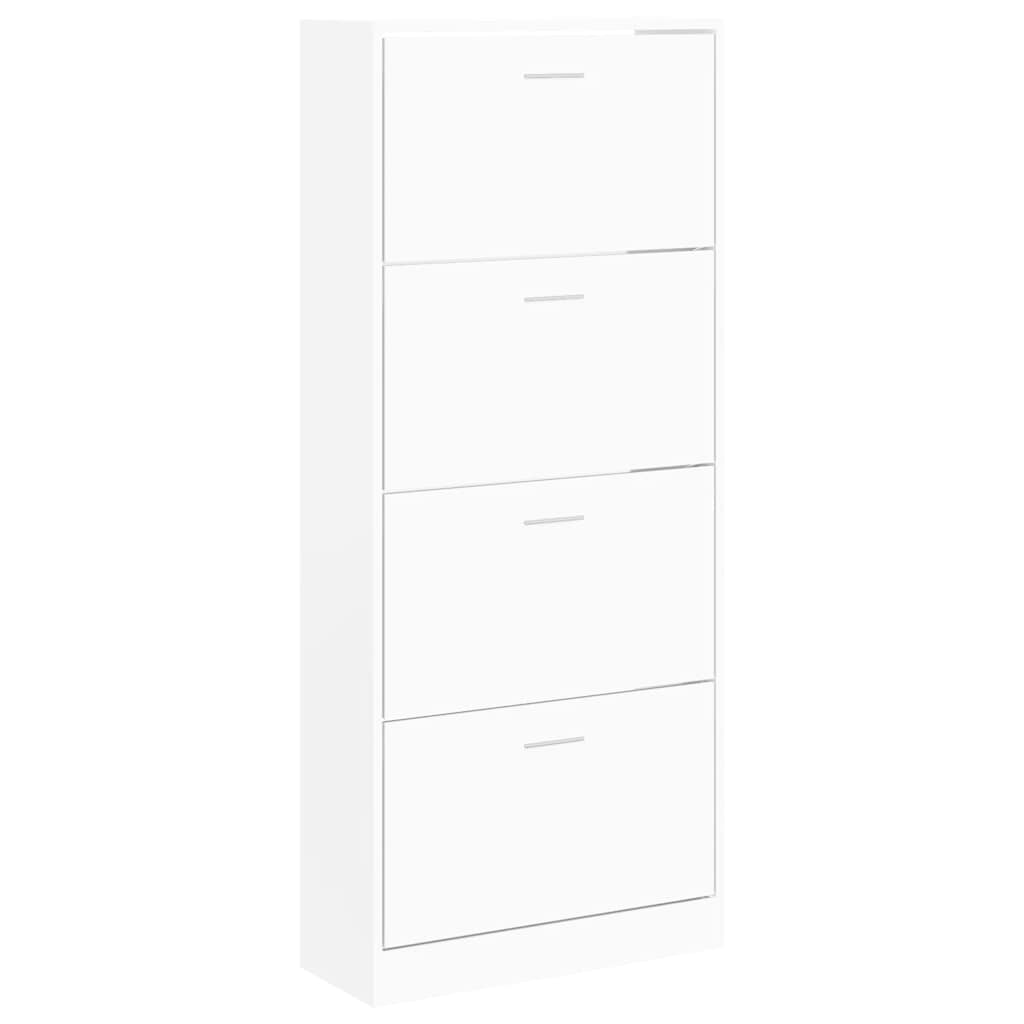 vidaXL Shoe Cabinet White 63x24x147 cm Engineered Wood 2
