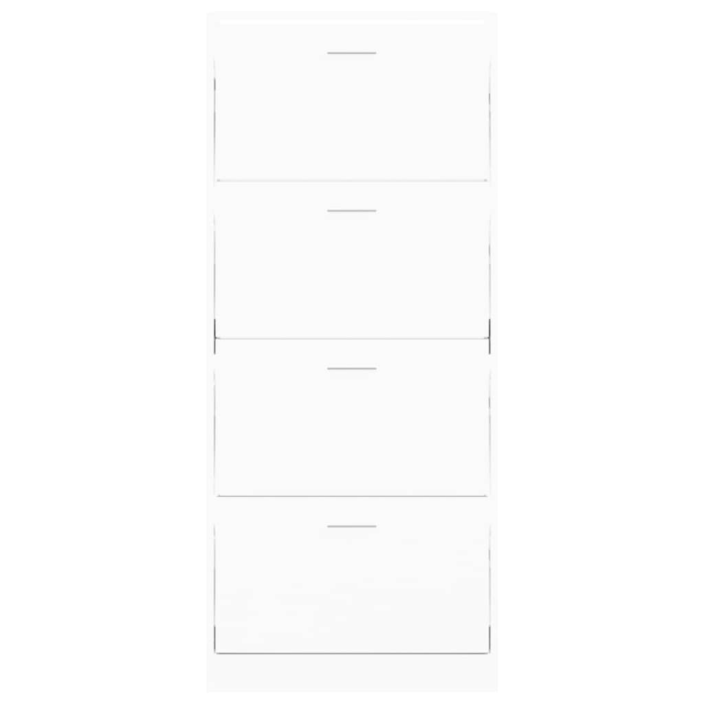 vidaXL Shoe Cabinet White 63x24x147 cm Engineered Wood 4