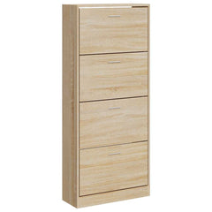 vidaXL Shoe Cabinet Sonoma Oak 63x24x147 cm Engineered Wood 2