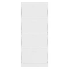 vidaXL Shoe Cabinet High Gloss White 63x24x147 cm Engineered Wood 4