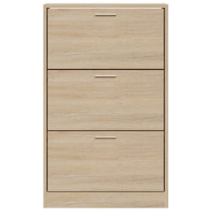 vidaXL Shoe Cabinet Sonoma Oak 63x24x103 cm Engineered Wood 4