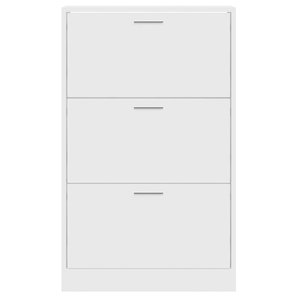 vidaXL Shoe Cabinet High Gloss White 63x24x103 cm Engineered Wood 4