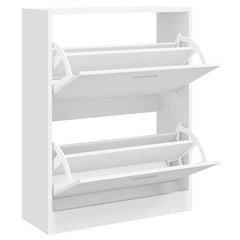 vidaXL Shoe Cabinet High Gloss White 63x24x81 cm Engineered Wood 3