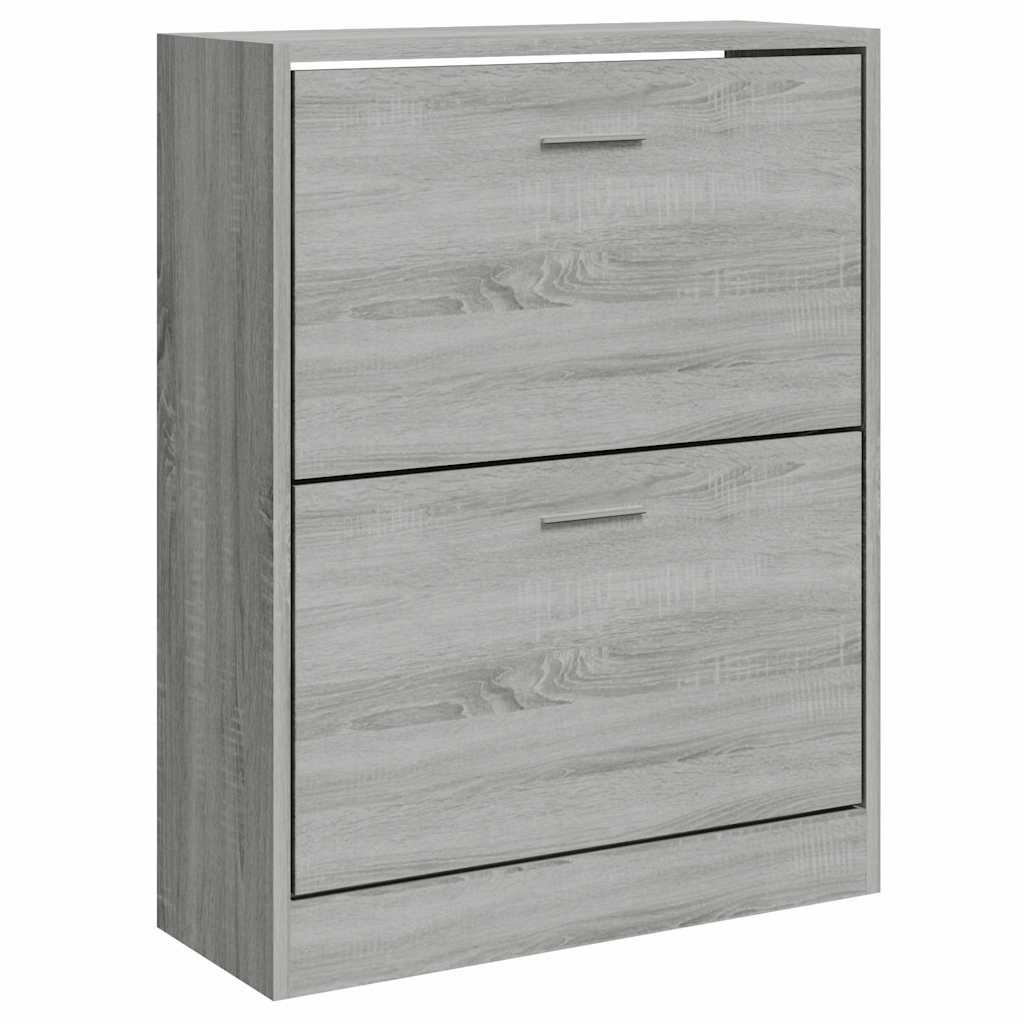 vidaXL Shoe Cabinet Grey Sonoma 63x24x81 cm Engineered Wood 2