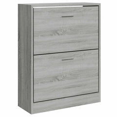 vidaXL Shoe Cabinet Grey Sonoma 63x24x81 cm Engineered Wood 2