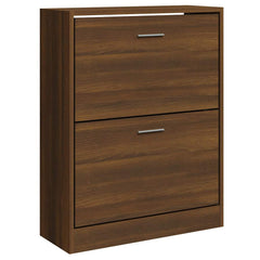 vidaXL Shoe Cabinet Brown Oak 63x24x81 cm Engineered Wood 2