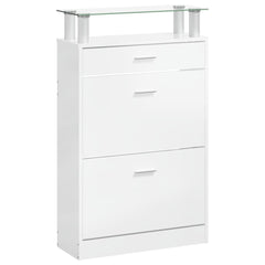 vidaXL Shoe Cabinet High Gloss White 63x24x104 cm Engineered Wood 5