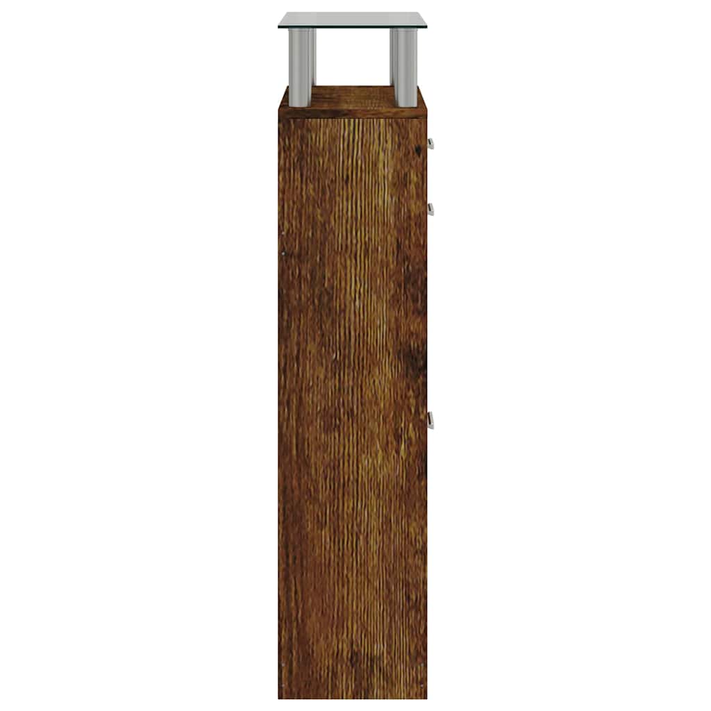 vidaXL Shoe Cabinet Smoked Oak 63x24x104 cm Engineered Wood 5