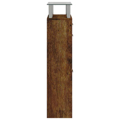 vidaXL Shoe Cabinet Smoked Oak 63x24x104 cm Engineered Wood 5