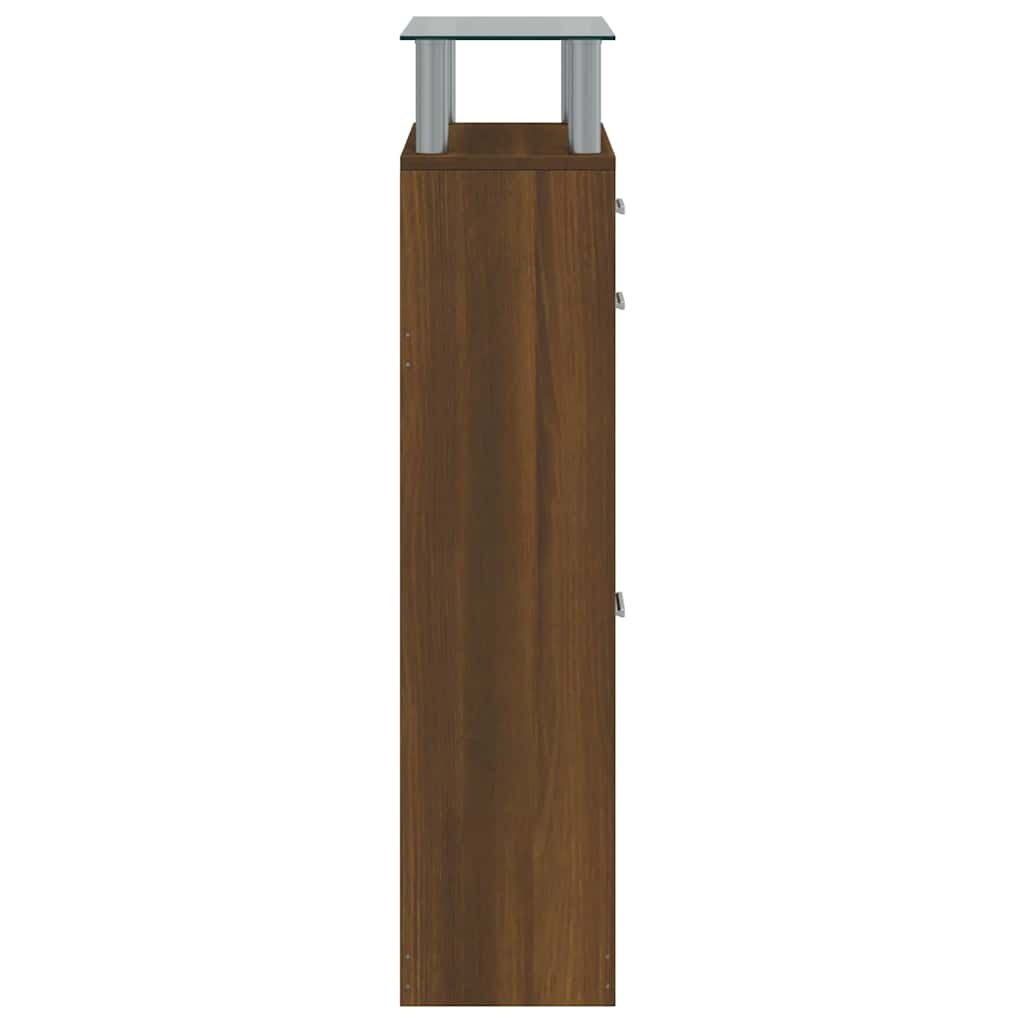 vidaXL Shoe Cabinet Brown Oak 63x24x104 cm Engineered Wood 5