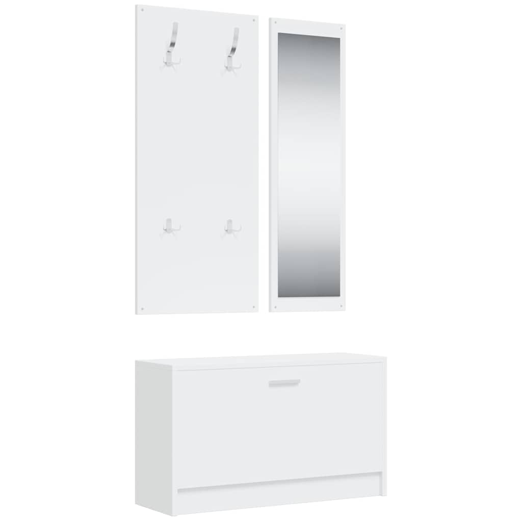 vidaXL 3-in-1 Shoe Cabinet Set White Engineered Wood 2